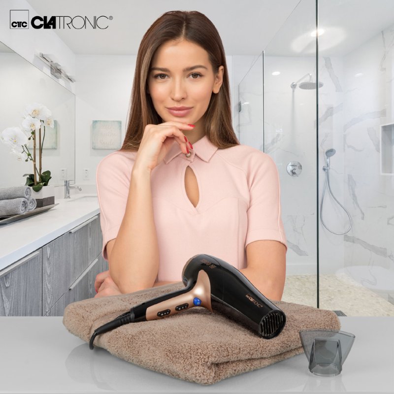 CLATRONIC haardroger HT 3661, 2200 W, ionisering, zwart/koper